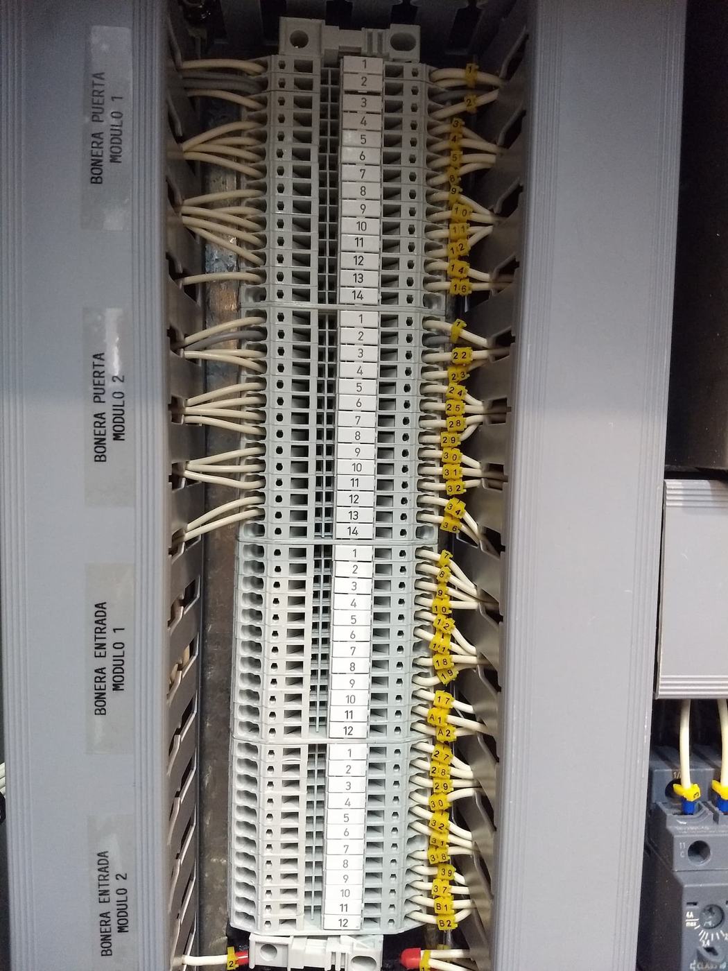 Borneras y cableado identificado