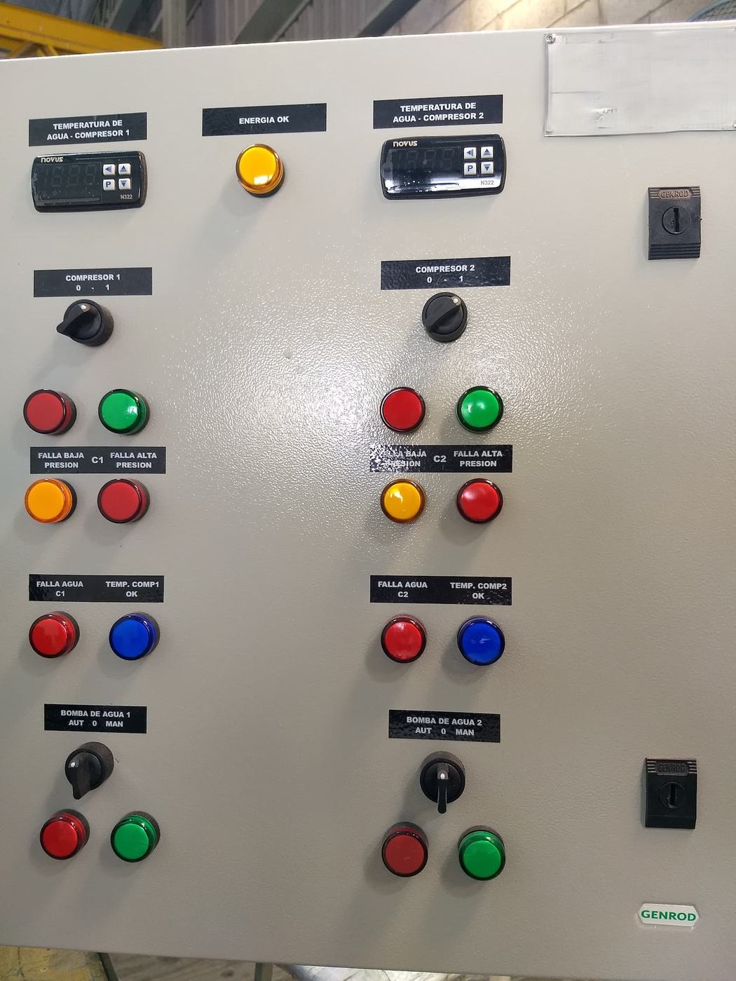 Panel frontal de comando y señalización
